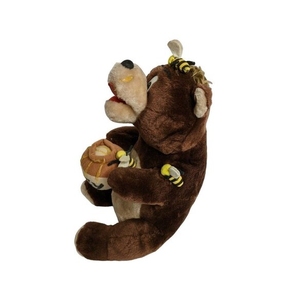 SHALOM TOY CO Plush Stuffed anima  Teddy Bear with honey pot and bees 12 inch - Picture 2 of 9